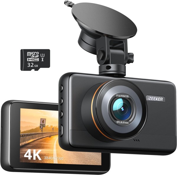 iZEEKER 4K Dashcam / Autokamera mit MicroSD-Karte