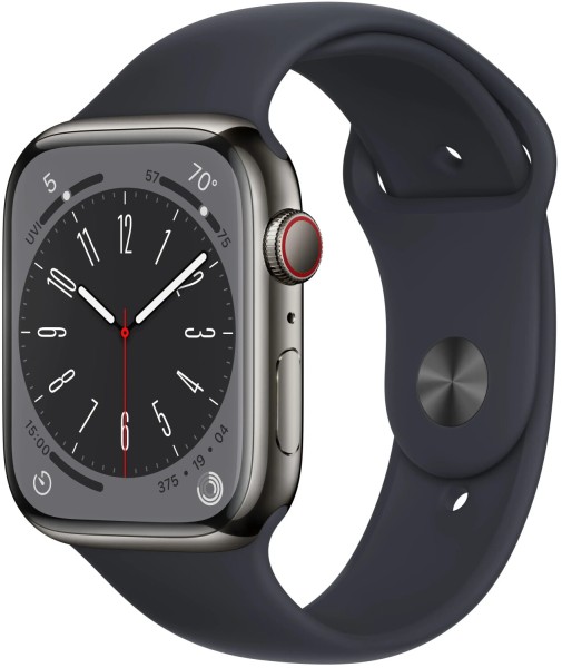 Apple Watch Series 8 4G 45mm Edelstahl Sportarmband